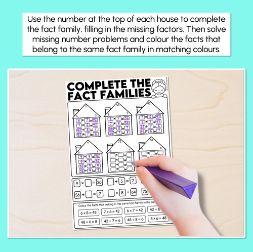 Resource preview 2 for Complete the Fact Families - Multiplication and Division Worksheets