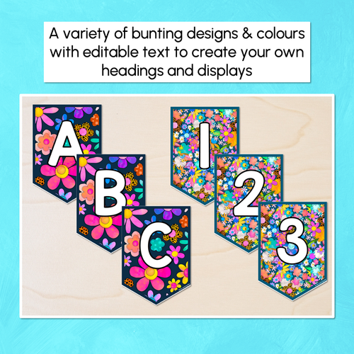 Resource preview 4 for Editable Bunting - Alphabet & Numbers - The Kutopia Collection