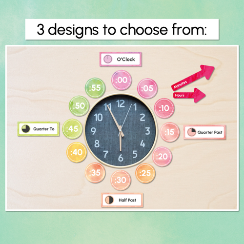 Resource preview 4 for Clock Display - The Tutti Frutti Collection - Colourful Classroom Decor
