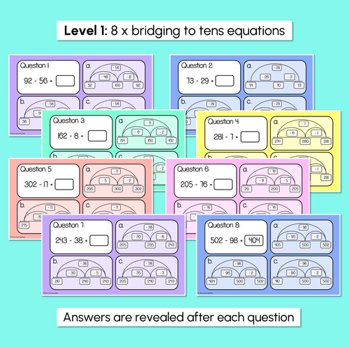 Resource preview 3 for Bridging to 10s & 100s - Subtraction Challenge Slides