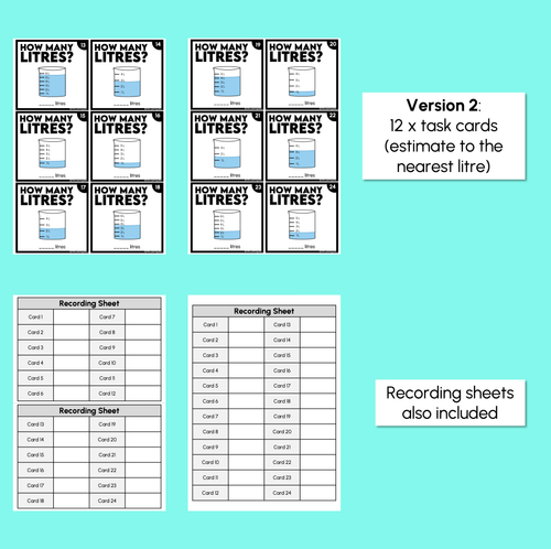 Resource preview 4 for Capacity in Litres Task Cards