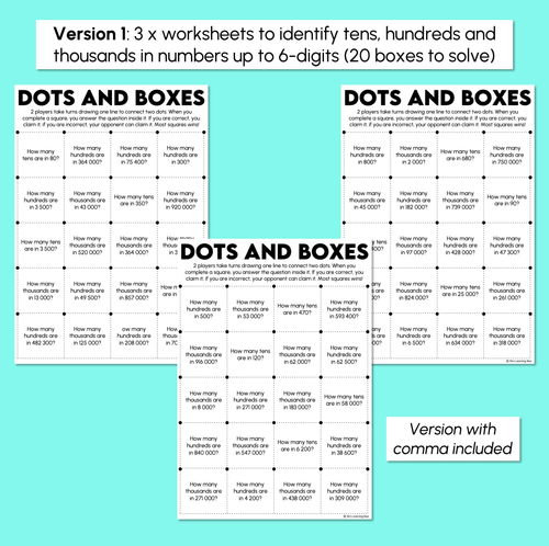 Resource preview 3 for Dots & Boxes - Place Value Activity