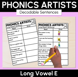 Phonics Artists - Long Vowel E Words - Decodable Sentences Activity