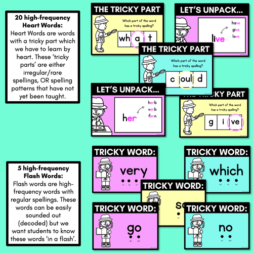 Resource preview 3 for High Frequency Heart Word Lessons SET 2-  WORDS WITH TRICKY SPELLINGS