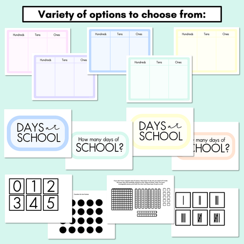 Resource preview 4 for Pastel Classroom Decor - Days of School Display