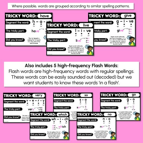 Resource preview 4 for High Frequency Heart Word Posters SET 2 - WORDS WITH TRICKY SPELLINGS