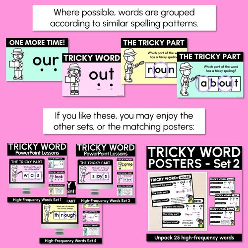 Resource preview 4 for High Frequency Heart Word Lessons SET 2-  WORDS WITH TRICKY SPELLINGS