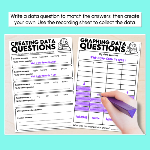 Resource preview 2 for Creating Data Questions - Data Questions Worksheets