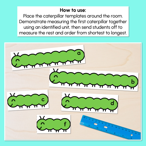 Resource preview 2 for Comparing Lengths - Caterpillar Templates