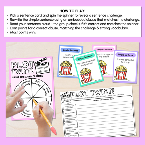 Resource preview 2 for Revising Texts with Embedded Clauses Game
