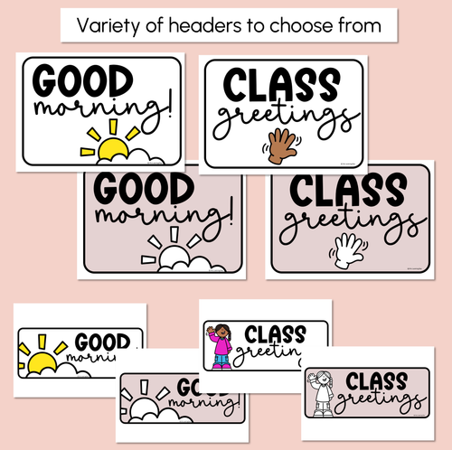 Resource preview 4 for Morning Greetings - Editable Neutral Templates