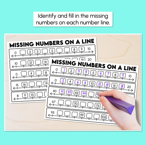 Resource preview 2 for Missing Numbers on a Number Line - 2 and 3 Digit Numbers