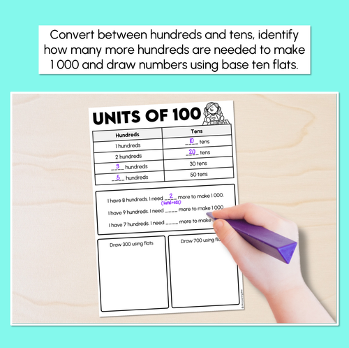 Resource preview 2 for Units of 100 - Place Value Worksheets