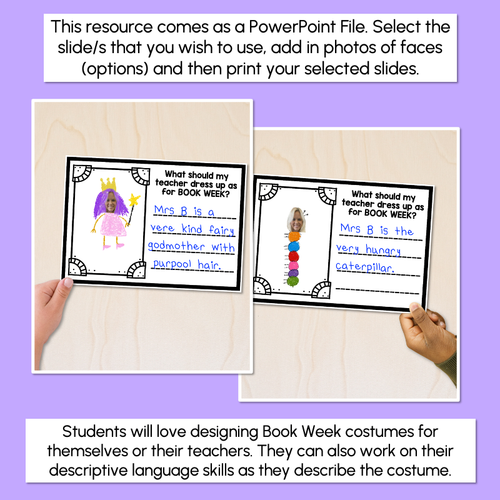 Resource preview 4 for BOOK WEEK ACTIVITY TEMPLATES - What should my teacher dress up as?