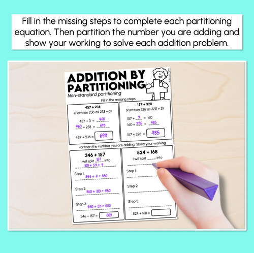 Resource preview 2 for Addition Partitioning - Non-standard Partitioning Worksheets