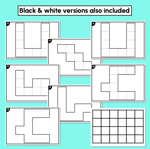 Resource preview 4 for Grid Shapes Task Cards - Measuring Area