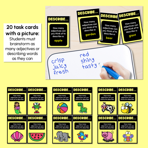 Resource preview 3 for DESCRIBE IT - Descriptive Language & Adjectives Task Cards - VCOP aligned