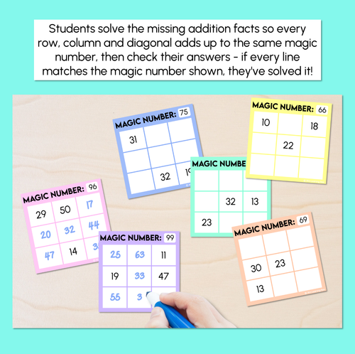Resource preview 2 for Magic Squares - Addition to 100 - Task Cards