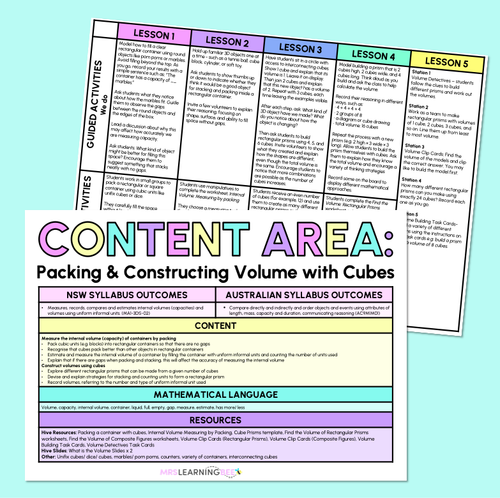 Resource preview 1 for Packing & Constructing Volume with Cubes - Grade 1 & 2 Program