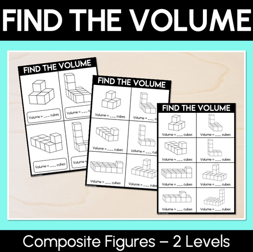 Resource preview 1 for Find the Volume – Composite Figures (2 Levels)