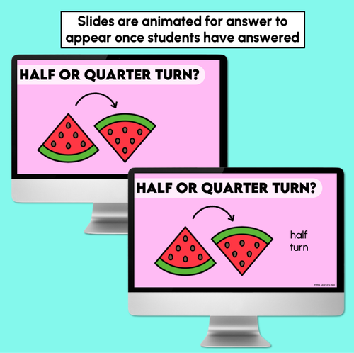 Resource preview 4 for Types of Turns - Half, Quarter and Full Turns (Digital Slides)