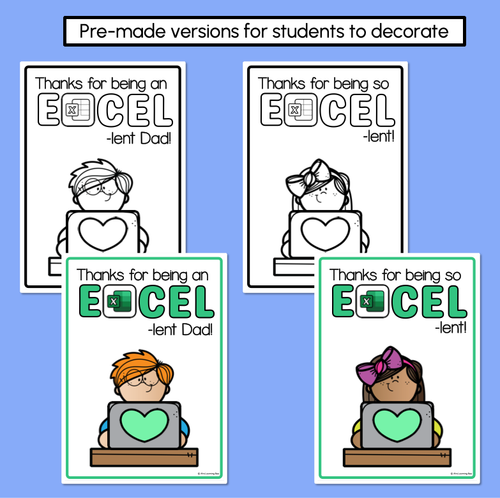 Resource preview 4 for EXCEL-lent Dad (or Mum) - Pun Craft for Mother's Day or Father's Day