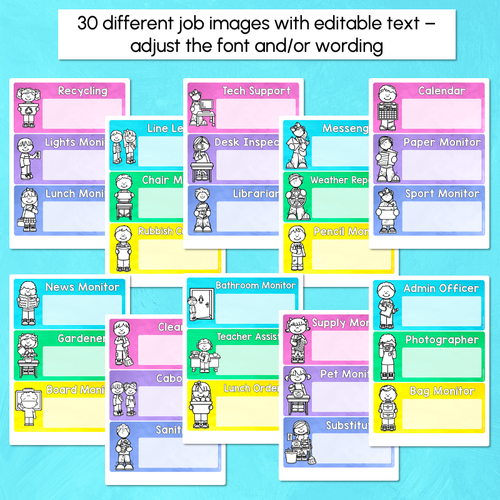Resource preview 2 for Editable Class Jobs Display - The Kutopia Collection