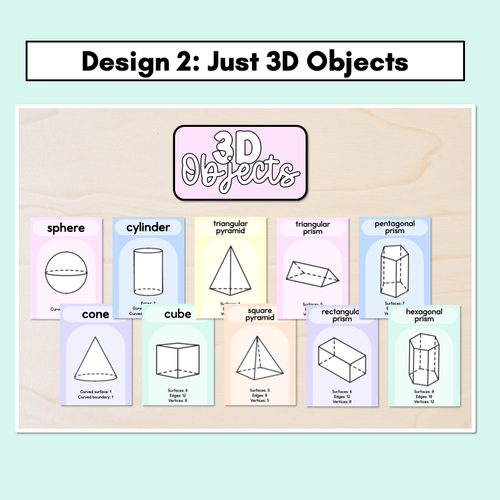 Resource preview 3 for 3D Object Posters - Pastel Classroom Decor