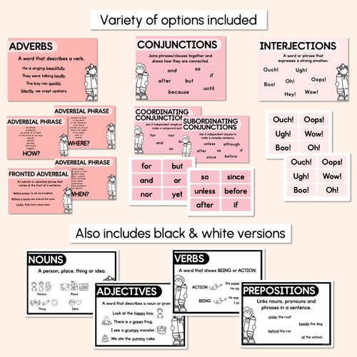 Resource preview 4 for PARTS OF SPEECH POSTERS - The Jagun Collection