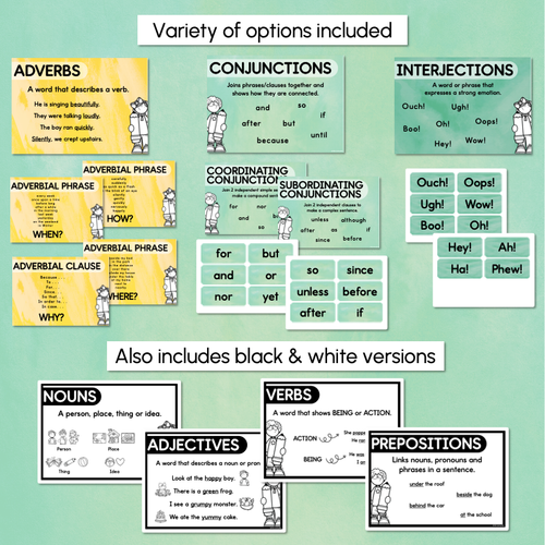 Resource preview 4 for Parts of Speech Posters - The Tutti Frutti Collection - Colourful Classroom Decor