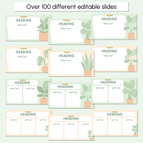 Resource preview 4 for Editable Teaching Slides - - The Greenhouse Collection - Natural Classroom Decor