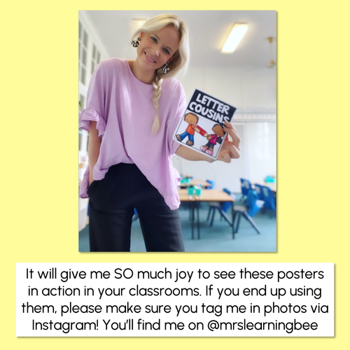 Resource preview 4 for Handwriting Formation Posters - LETTER COUSINS - Correct Formation and Correcting Letter Reversals - Rainbow