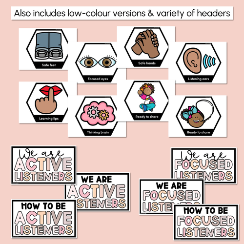 Resource preview 3 for Focused/Active Listening Posters - Inclusive Display - Neutral