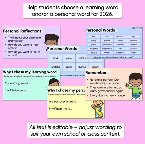 Resource preview 3 for Word of the Year - Teaching Slides - Student Reflection and Goal-Setting
