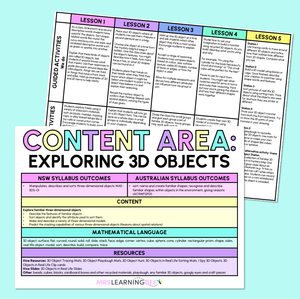 Exploring 3D Objects - Kindergarten/Foundation Program
