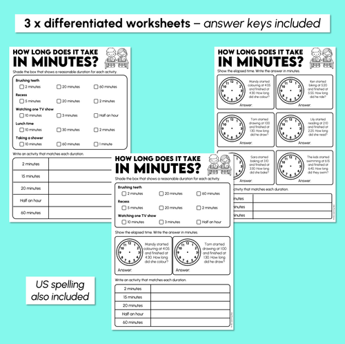 Resource preview 3 for How Long Does It Take in Minutes? - Duration Worksheets