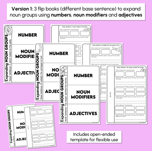 Resource preview 3 for Expanding Noun Groups Flip Book Activity