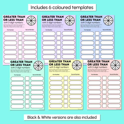 Resource preview 3 for Greater Than, Less Than - 3-Digit Numbers - Printable Mats