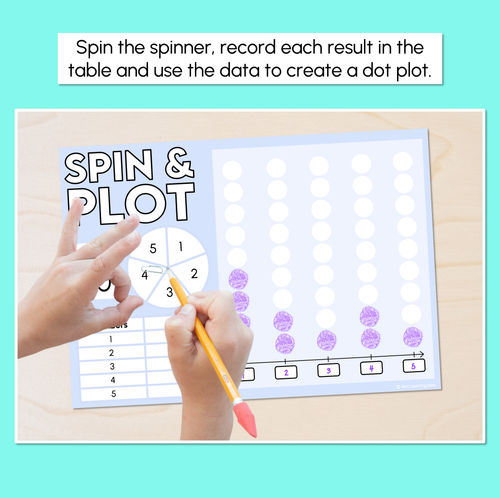 Resource preview 2 for Spin & Plot - Organising Data Into Dot Plots - Printables