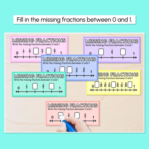 Resource preview 2 for Missing Fractions - Fraction on a Number Line Task Cards