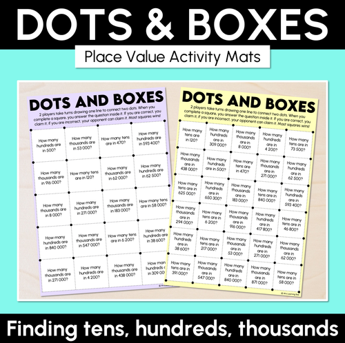 Resource preview 1 for Dots & Boxes - Place Value Activity Mats