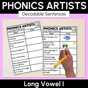 Phonics Artists - Long Vowel I Words - Decodable Sentences Activity