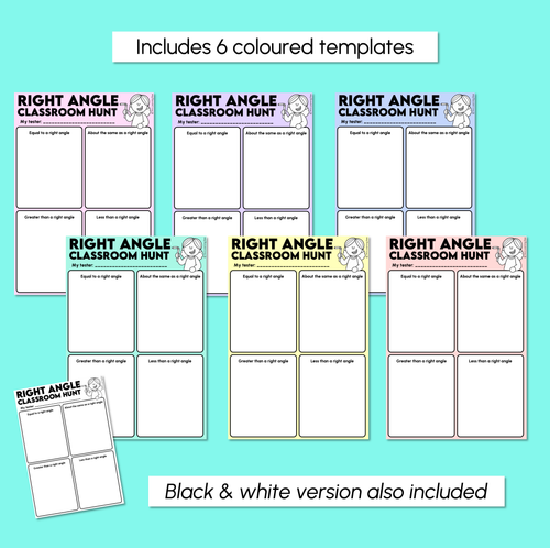 Resource preview 3 for Comparing to a Right Angle - Right Angle Classroom Hunt