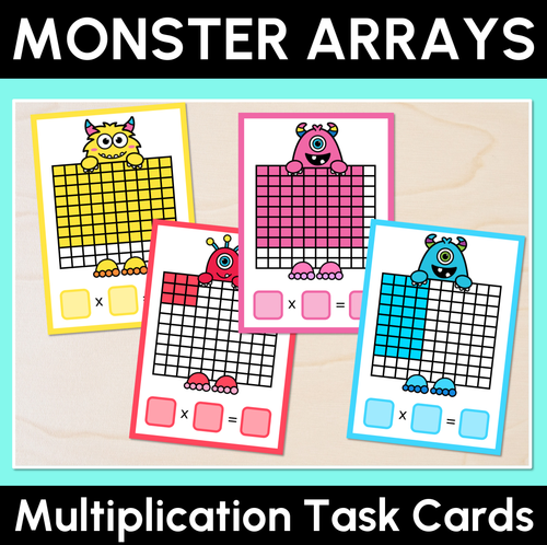 Resource preview 1 for Monster Arrays - Multiplication Task Cards