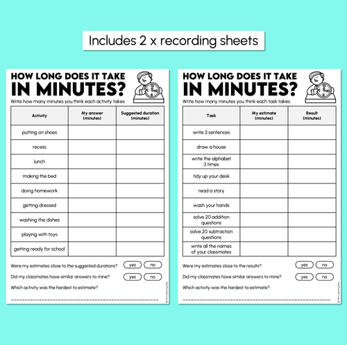 Resource preview 3 for How Long Does It Take in Minutes? - Duration Classroom Activity
