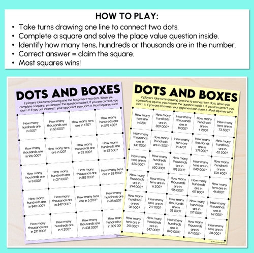 Resource preview 2 for Dots & Boxes - Place Value Activity Mats