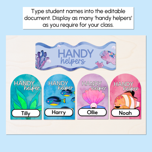 Resource preview 3 for Handy Helpers Classroom Jobs Display - The Sea of Wonder Collection - Calming Classroom Decor