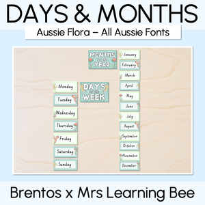 DAYS & MONTHS DISPLAY - The Brentos Collection - Aussie Flora