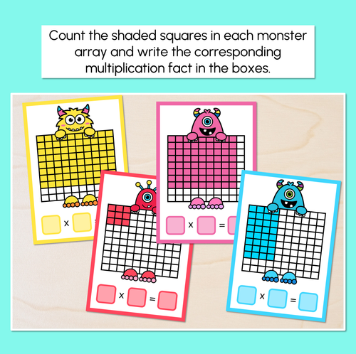 Resource preview 2 for Monster Arrays - Multiplication Task Cards