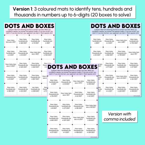 Resource preview 3 for Dots & Boxes - Place Value Activity Mats